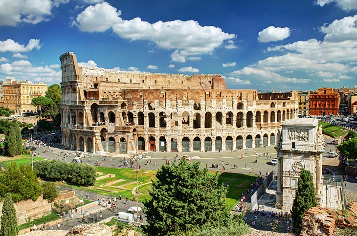 Rome, The Colosseum and the Arch of Constantine