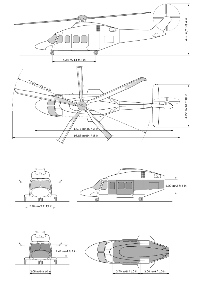 Agusta A139 dimensions