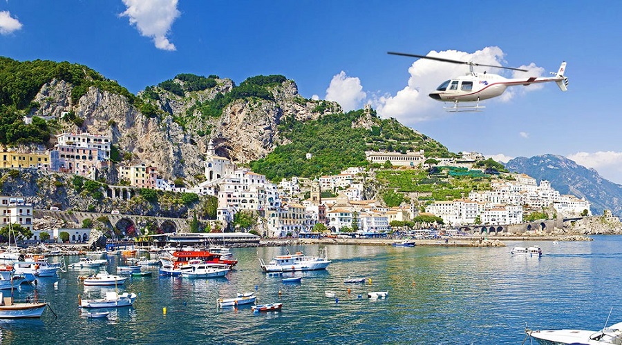 Amalfi helicopter charter flight services in Italy